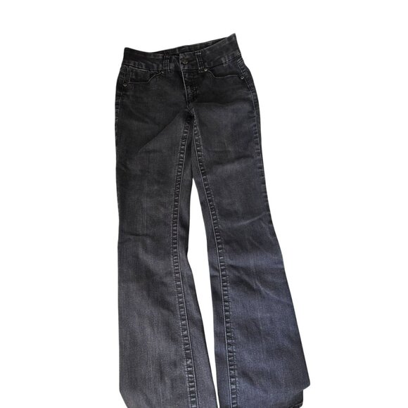 Seven7 Womens Slim Bootcut Tummyless Jeans Size 6 Black Denim Stretch JJ3916 - Picture 11 of 14